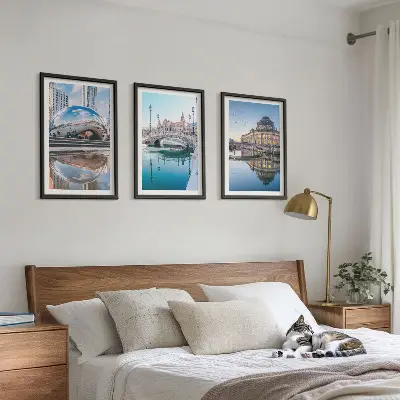 Architektura měst na vodě sada 3 obrazů