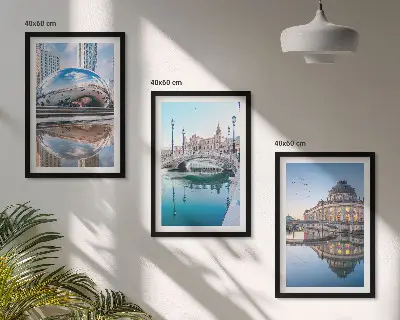 Architektura měst na vodě sada 3 obrazů