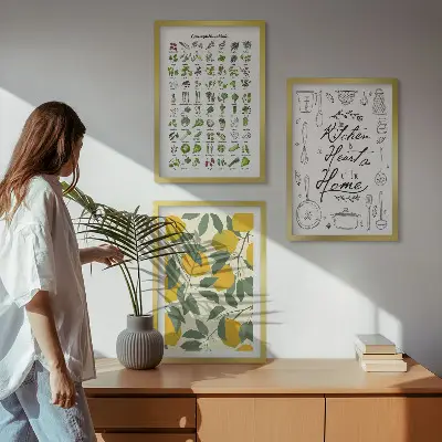 Obraz na stěnu malované bylinky s citronem