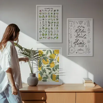 Obraz na stěnu malované bylinky s citronem
