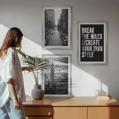 Sada 3 obrazů černobílá inspirace pro městské ulice