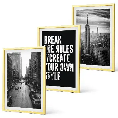 Sada 3 obrazů černobílá inspirace pro městské ulice