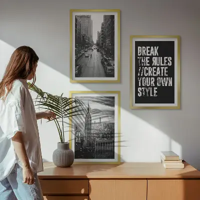 Sada 3 obrazů černobílá inspirace pro městské ulice