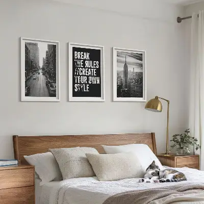 Sada 3 obrazů černobílá inspirace pro městské ulice