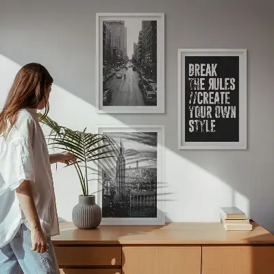 Sada 3 obrazů černobílá inspirace pro městské ulice