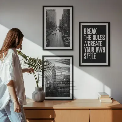 Sada 3 obrazů černobílá inspirace pro městské ulice