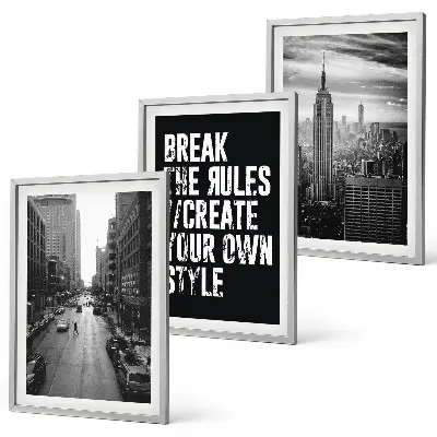 Sada 3 obrazů černobílá inspirace pro městské ulice