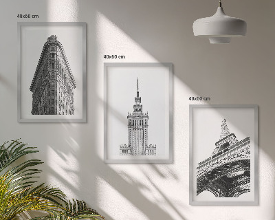 Kompozice obrazů na stěnu Architektonické černobílé budovy