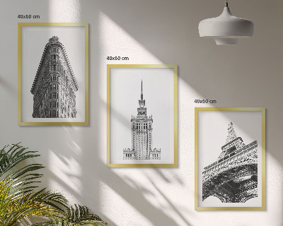 Kompozice obrazů na stěnu Architektonické černobílé budovy