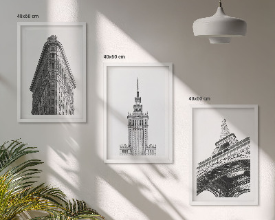 Kompozice obrazů na stěnu Architektonické černobílé budovy