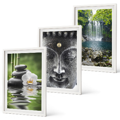 Sada obrazů do obývacího pokoje Harmonie kamenů vodní Buddha