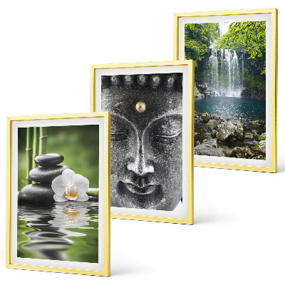 Sada obrazů do obývacího pokoje Harmonie kamenů vodní Buddha