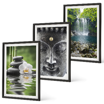 Sada obrazů do obývacího pokoje Harmonie kamenů vodní Buddha