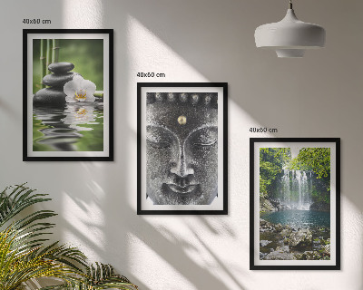 Sada obrazů do obývacího pokoje Harmonie kamenů vodní Buddha