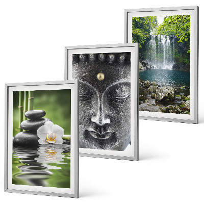 Sada obrazů do obývacího pokoje Harmonie kamenů vodní Buddha