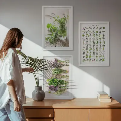 Sada obrazů do obývacího pokoje se sušenými bylinkami do kuchyně