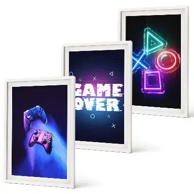 Sada obrazů do obývacího pokoje Gamepady Game Over