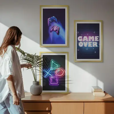 Sada obrazů do obývacího pokoje Gamepady Game Over