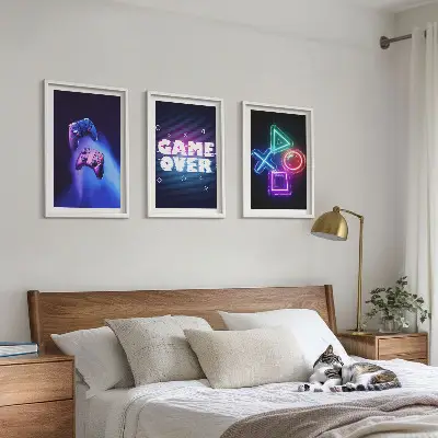 Sada obrazů do obývacího pokoje Gamepady Game Over