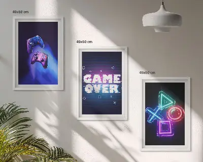 Sada obrazů do obývacího pokoje Gamepady Game Over