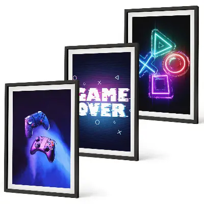 Sada obrazů do obývacího pokoje Gamepady Game Over