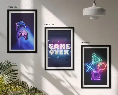 Sada obrazů do obývacího pokoje Gamepady Game Over