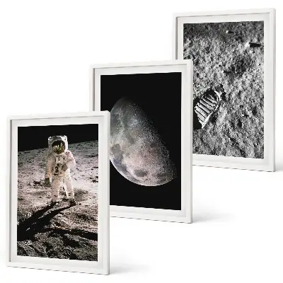 Kompozice obrazů na stěnu fotografie astronauta z Měsíce