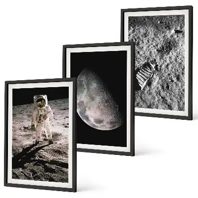 Kompozice obrazů na stěnu fotografie astronauta z Měsíce