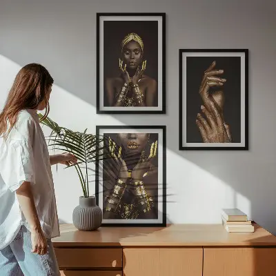 Sada obrazů do obývacího pokoje portréty afrických žen