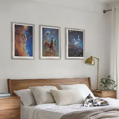 Sada obrazů do obývacího pokoje vesmírné krajiny galaxií