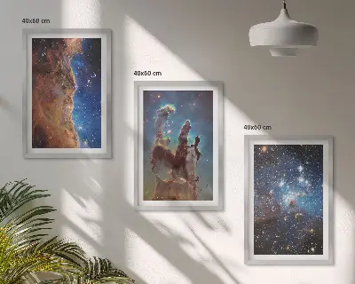 Sada obrazů do obývacího pokoje vesmírné krajiny galaxií