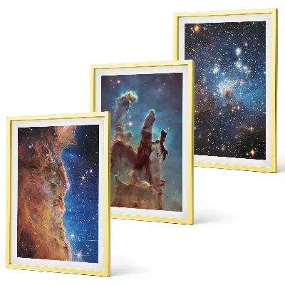 Sada obrazů do obývacího pokoje vesmírné krajiny galaxií