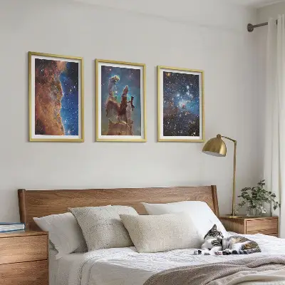 Sada obrazů do obývacího pokoje vesmírné krajiny galaxií