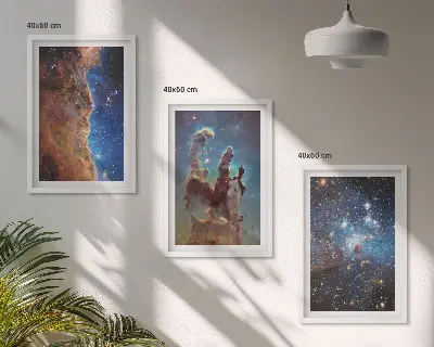 Sada obrazů do obývacího pokoje vesmírné krajiny galaxií