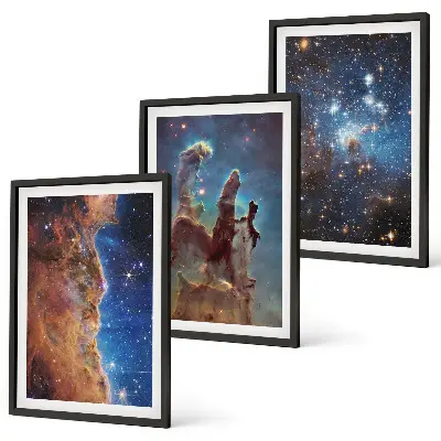Sada obrazů do obývacího pokoje vesmírné krajiny galaxií
