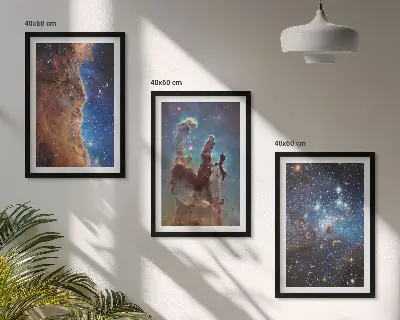 Sada obrazů do obývacího pokoje vesmírné krajiny galaxií