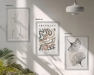 Sada 3 obrazů abstraktní boho vzory a tvary