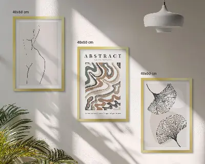 Sada 3 obrazů abstraktní boho vzory a tvary