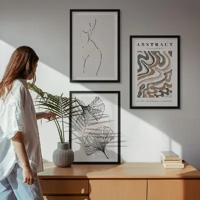 Sada 3 obrazů abstraktní boho vzory a tvary