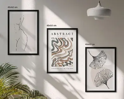 Sada 3 obrazů abstraktní boho vzory a tvary