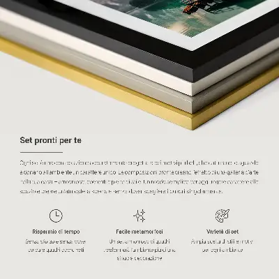 Kompozice obrazů na stěnu abstraktní vzory s vlnami a kruhy