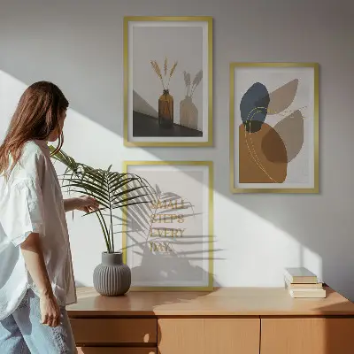 Sada obrazů do obývacího pokoje s abstraktními tvary