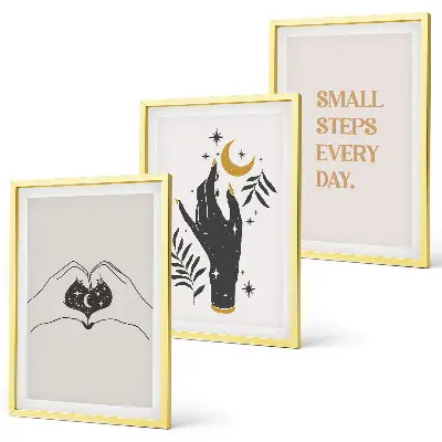 Sada obrazů do obývacího pokoje minimalistické boho ilustrace