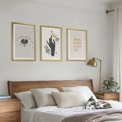 Sada obrazů do obývacího pokoje minimalistické boho ilustrace