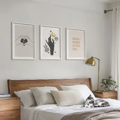 Sada obrazů do obývacího pokoje minimalistické boho ilustrace