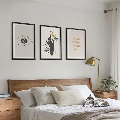 Sada obrazů do obývacího pokoje minimalistické boho ilustrace