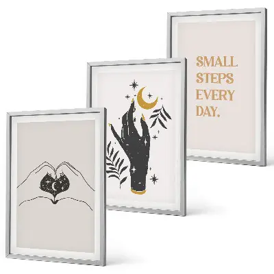 Sada obrazů do obývacího pokoje minimalistické boho ilustrace