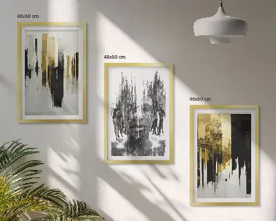 Sada obrazů do obývacího pokoje kontrastní abstraktní portréty