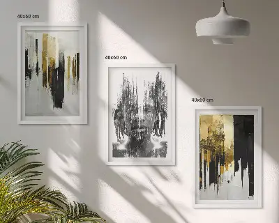 Sada obrazů do obývacího pokoje kontrastní abstraktní portréty