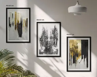 Sada obrazů do obývacího pokoje kontrastní abstraktní portréty